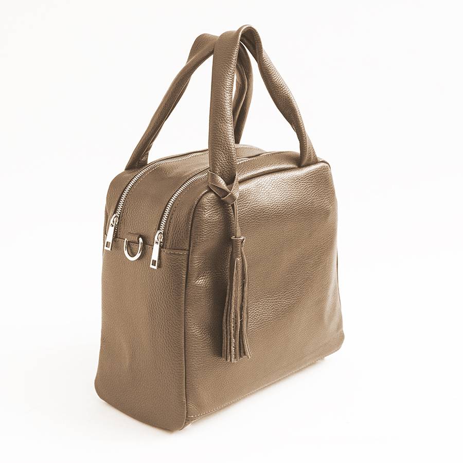 Laura Di Maggio SARA – Bauletto A Due Zip In Pelle Taupe