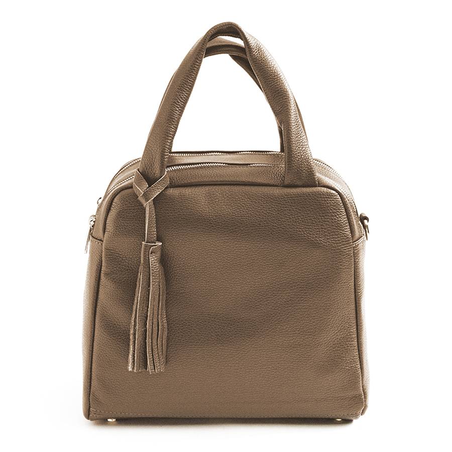 Laura Di Maggio SARA – bauletto a due zip in pelle taupe