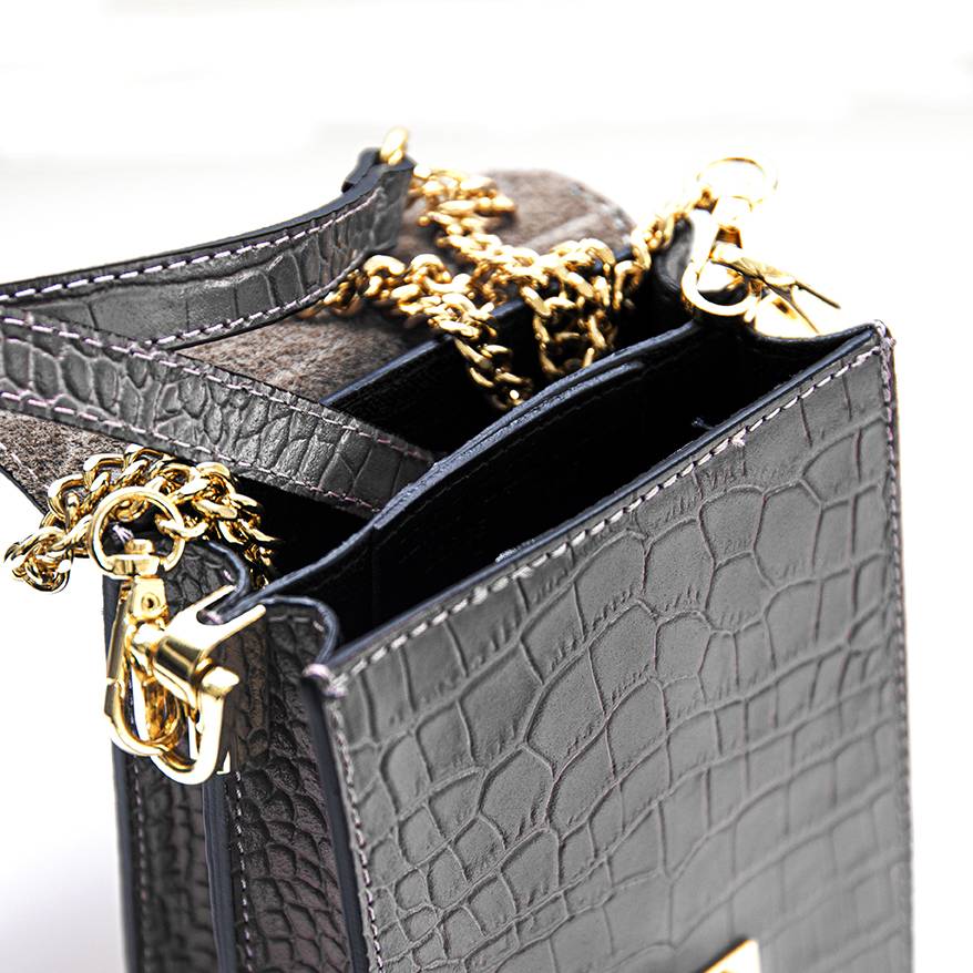 Laura Di Maggio SOIRÉE – Borsa Da Sera In Pelle Stampa Cocco – Nero