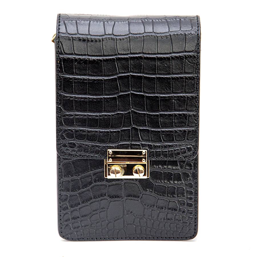 Laura Di Maggio SOIRÉE – Borsa da Sera in Pelle Stampa Cocco – Nero