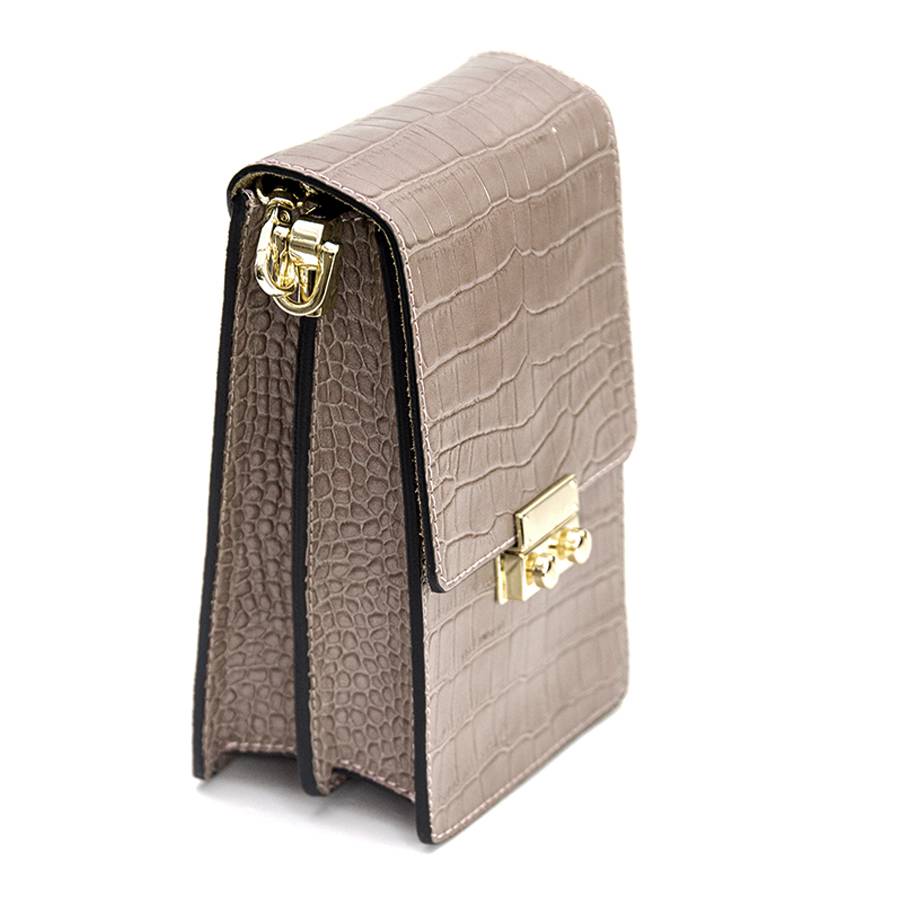 Laura Di Maggio SOIRÉE – Borsa Da Sera In Pelle Stampa Cocco – Taupe