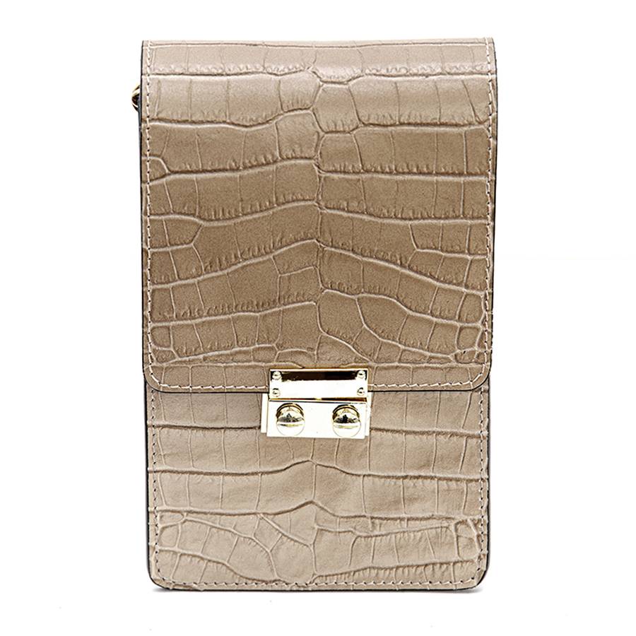 Laura Di Maggio SOIRÉE – Borsa da Sera in Pelle Stampa Cocco – Taupe