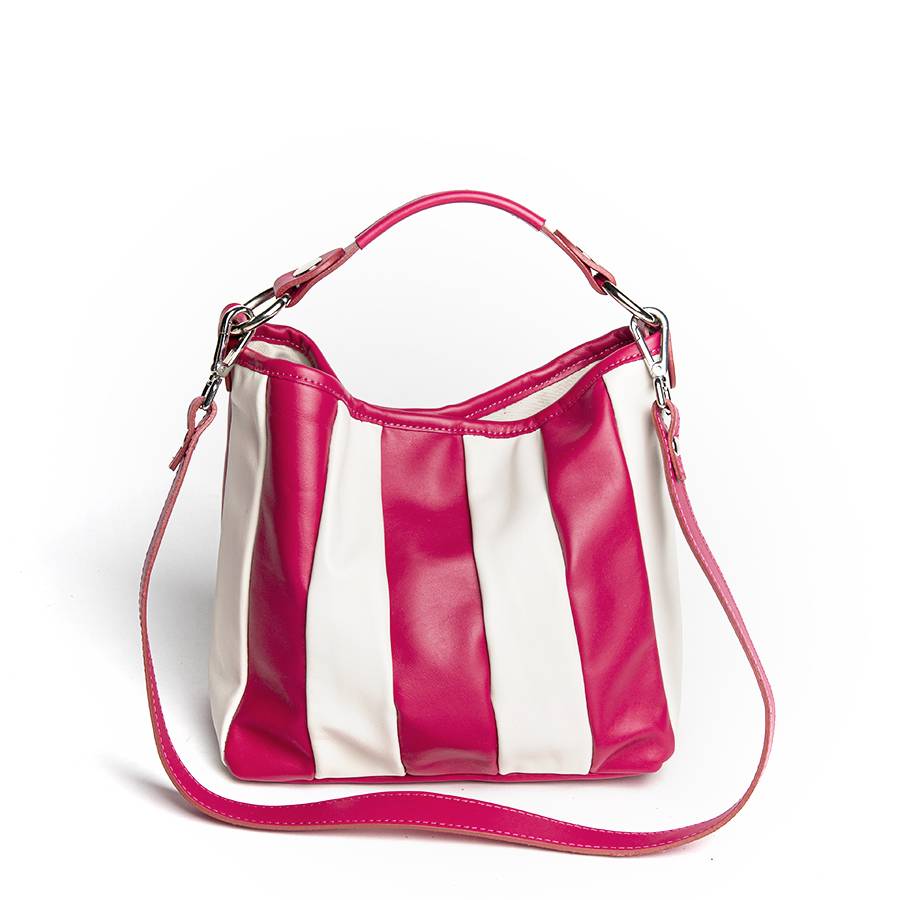 Laura Di Maggio TESSA MINI – Secchiello in pelle nappa trapuntata azalea