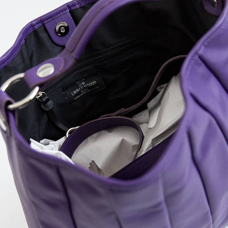 Laura Di Maggio TESSA SMALL – Sacca In Pelle Nappa Trapuntata Viola
