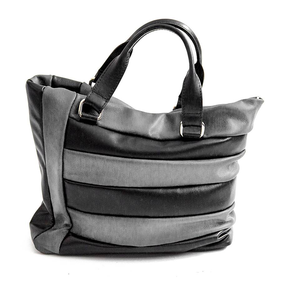 Laura Di Maggio TESSA TOTE – borsa in pelle nappa trapuntata grigia