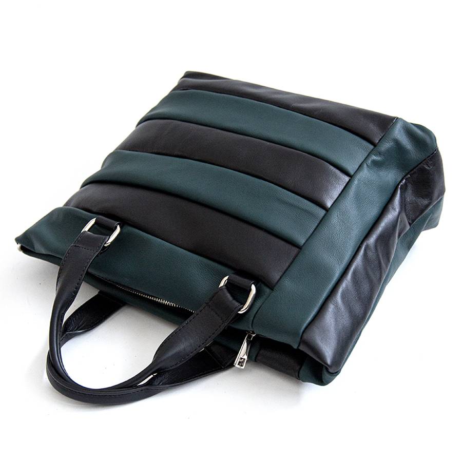 Laura Di Maggio TESSA TOTE – Borsa In Pelle Nappa Trapuntata Petrolio