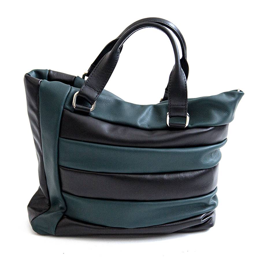 Laura Di Maggio TESSA TOTE – borsa in pelle nappa trapuntata petrolio