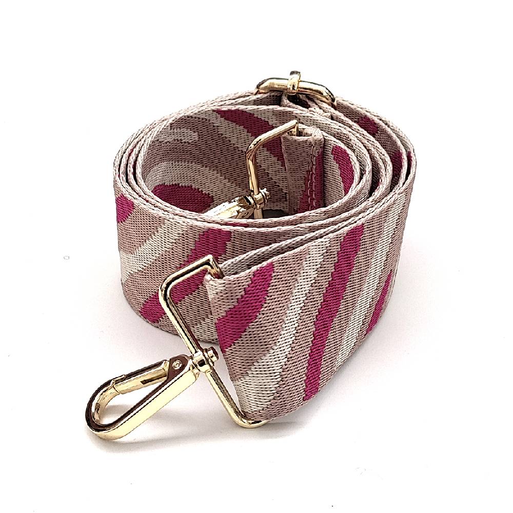 Laura Di Maggio TRACOLLA in tessuto e pelle beige e rosa