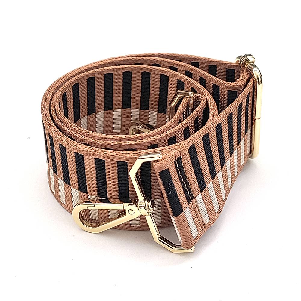 Laura Di Maggio TRACOLLA in tessuto e pelle mattone