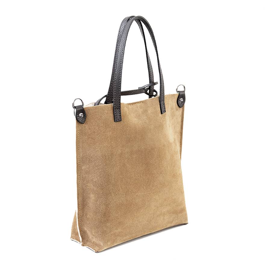 Laura Di Maggio TRUDI – Borsa In Camoscio Ed Eco Montone Taupe