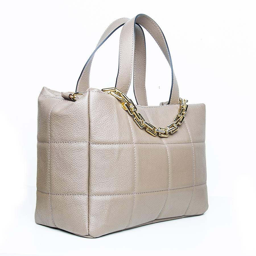Laura Di Maggio TYRA – Borsa In Pelle Dollaro Trapuntato Beige