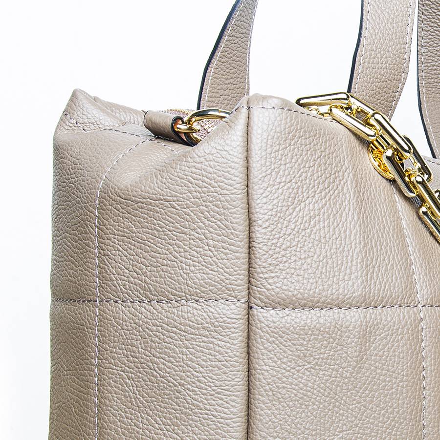 Laura Di Maggio TYRA – Borsa In Pelle Dollaro Trapuntato Beige