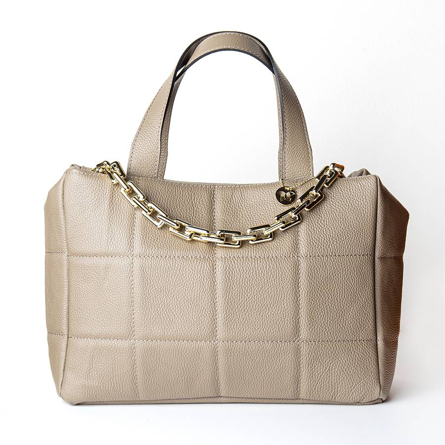 Laura Di Maggio TYRA – Borsa in pelle dollaro trapuntato beige