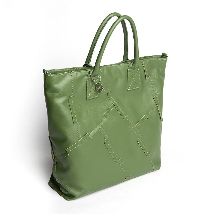 Laura Di Maggio UMA – Tote Bag In Pelle Nappa Verde Aloe