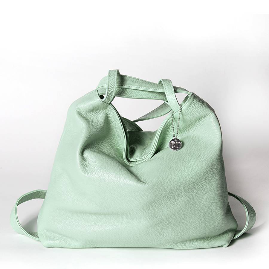 Laura Di Maggio VENICE – Zaino/borsa in pelle dollaro menta