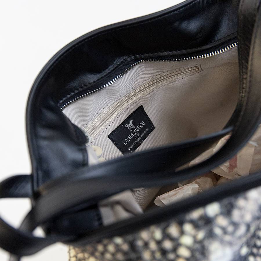 Laura Di Maggio VENICE – Zaino/borsa In Pelle E Tessuto Roccia