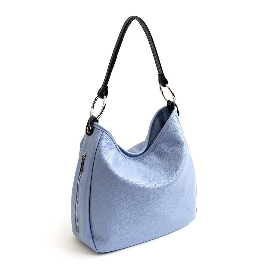 Laura Di Maggio VIVIEN – Sacca Con Anelli In Pelle Dollaro Azzurra