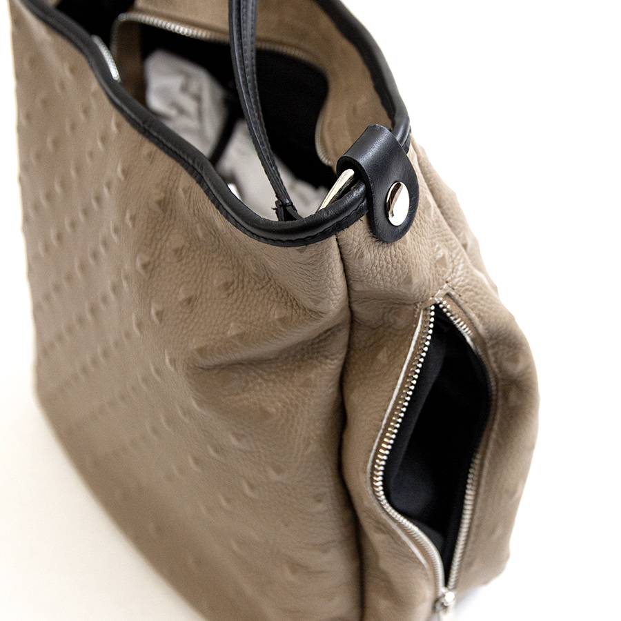 Laura Di Maggio VIVIEN – Sacca Con Anelli In Pelle Stampa Chiodo Taupe