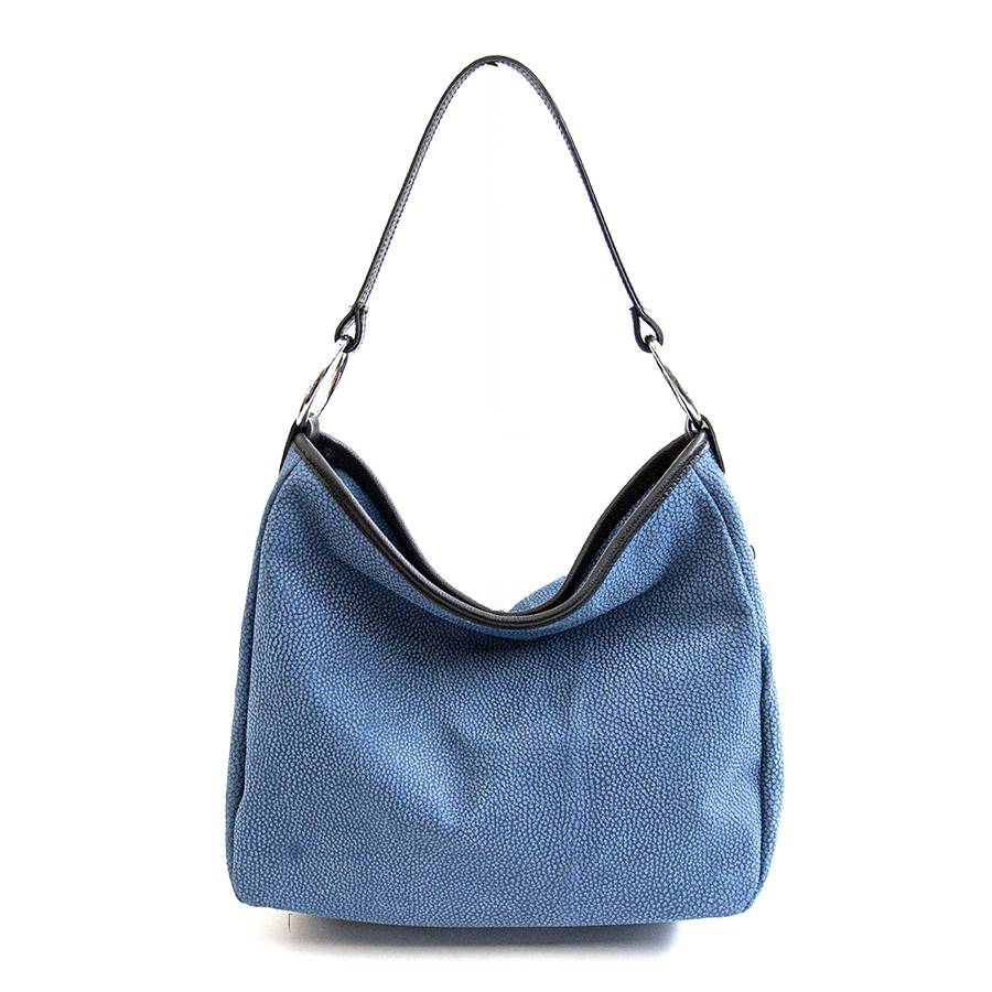 Laura Di Maggio VIVIEN – Sacca con anelli in pelle stampa tapiro blu