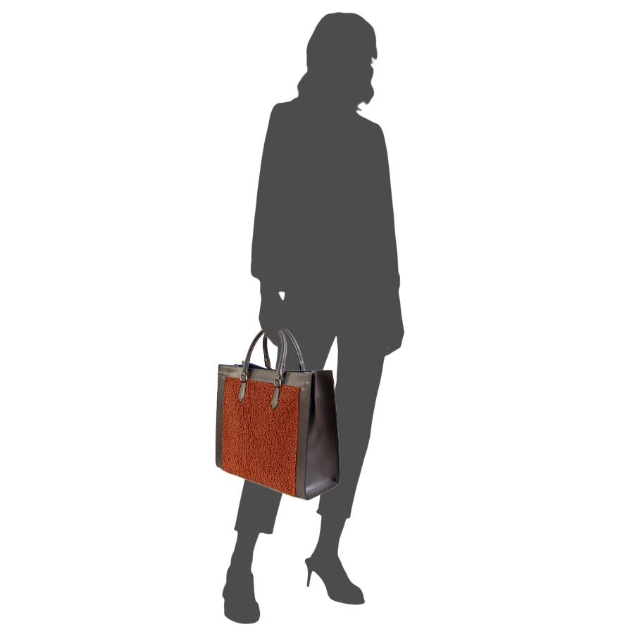 Laura Di Maggio WINNIE – Borsa In Pelle E Tessuto Testa Di Moro