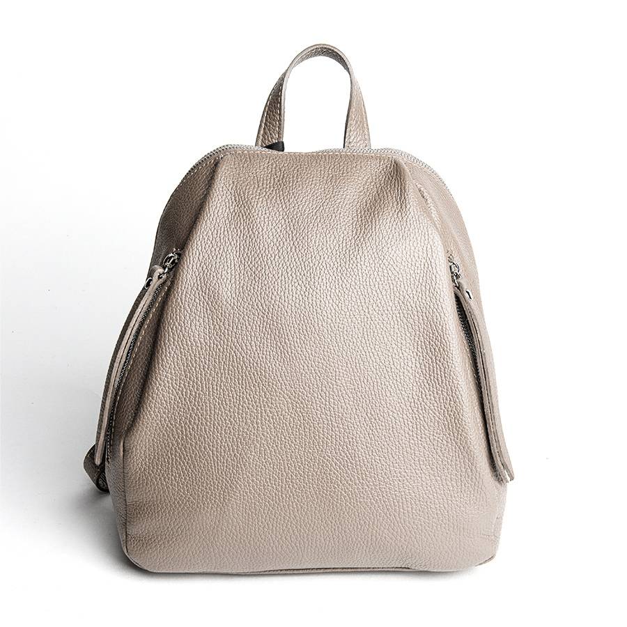 Laura Di Maggio ZIP – zainetto in pelle dollaro beige