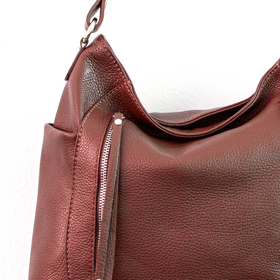 Laura Di Maggio ZIPPY – Sacca In Pelle Con Zip Rubino