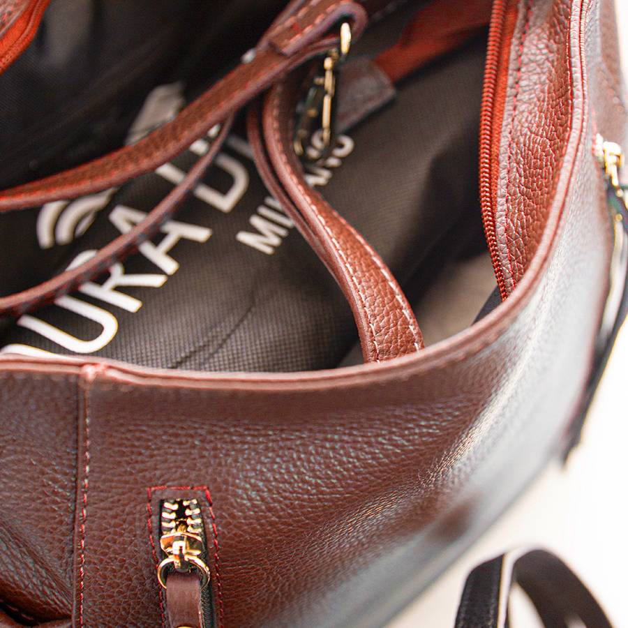 Laura Di Maggio ZIPPY – Sacca In Pelle Con Zip Rubino