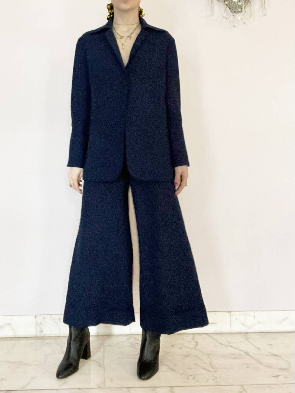 Laviniaturra Pantaloni Larghi A Vita Alta