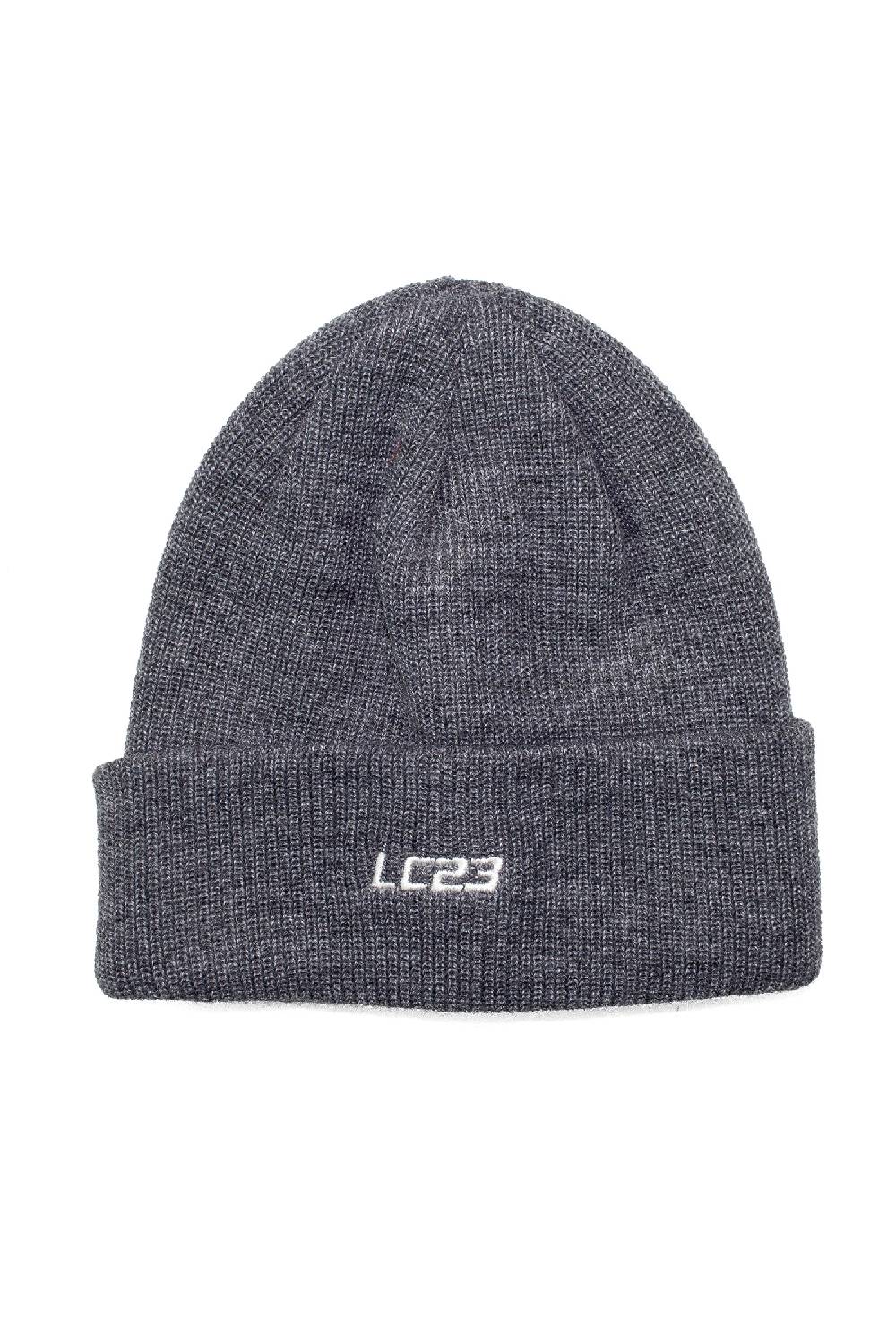 Lc23 Beanie Hat Embroidery Grey