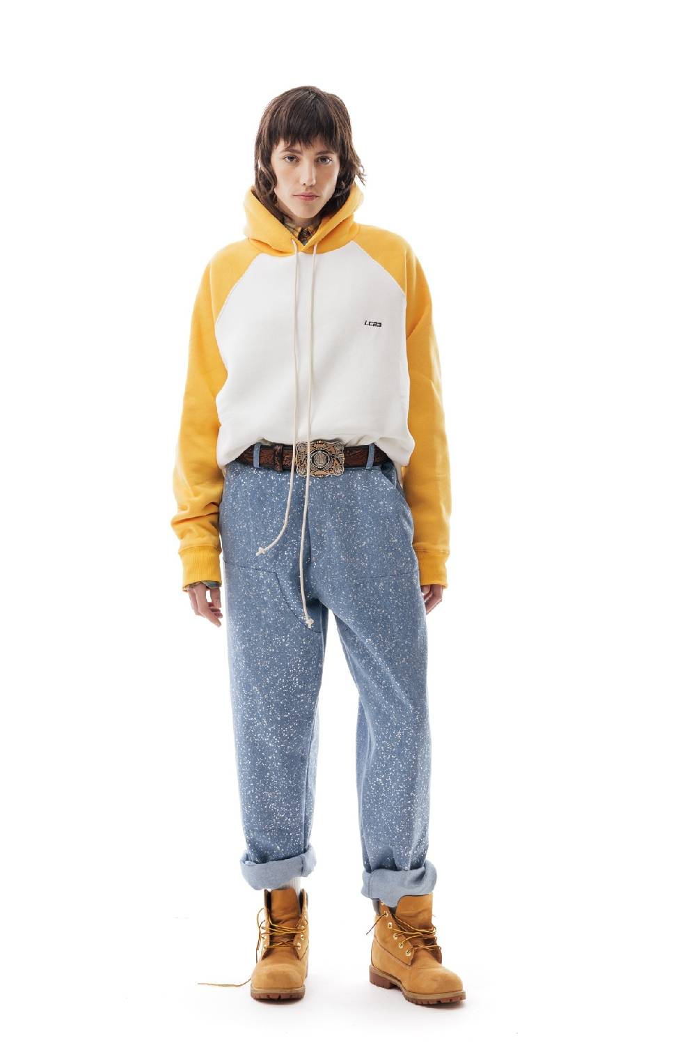 Lc23 Bicolor Hoodie Cream/Yellow