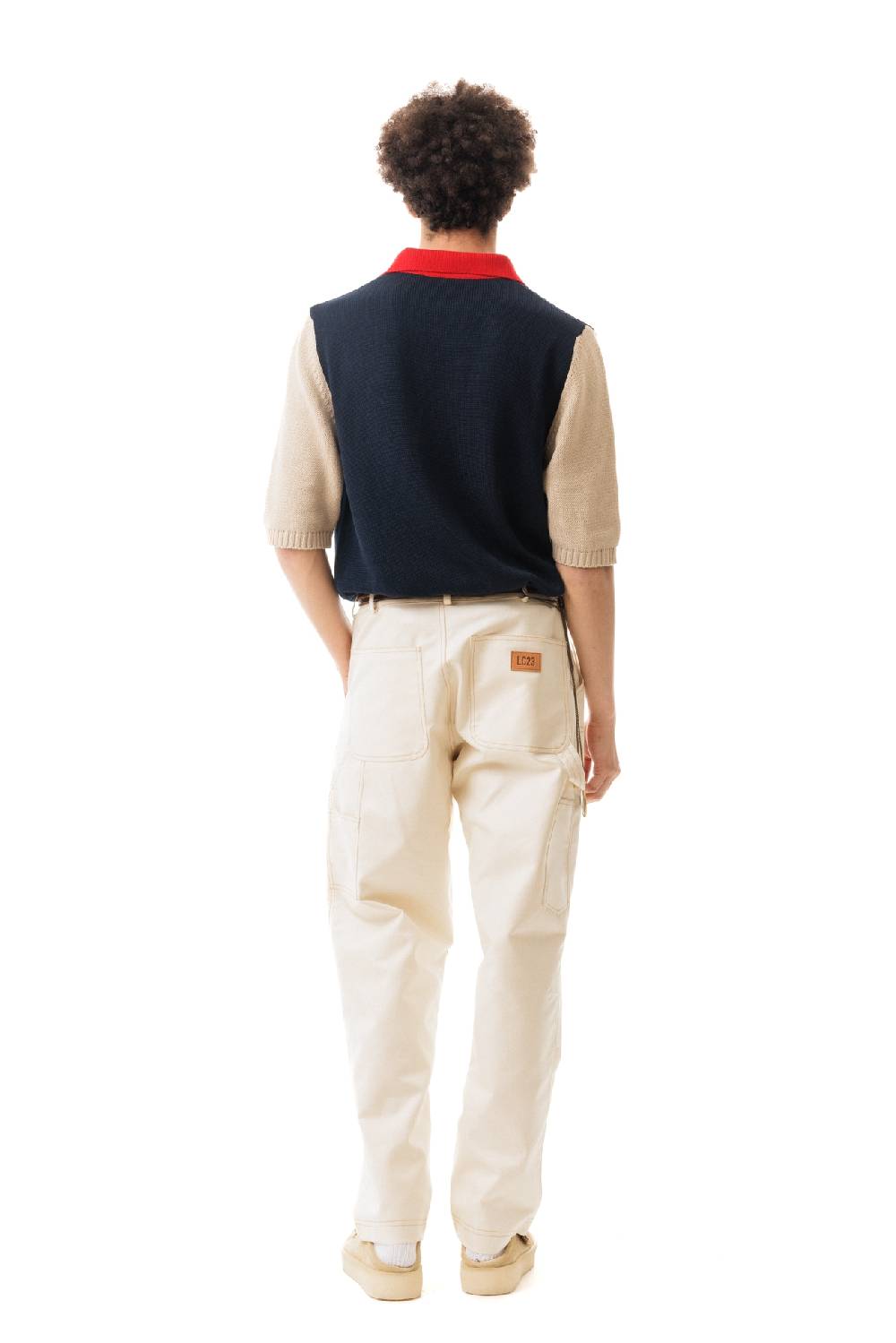 Lc23 Color Block Polo Sweater Navy