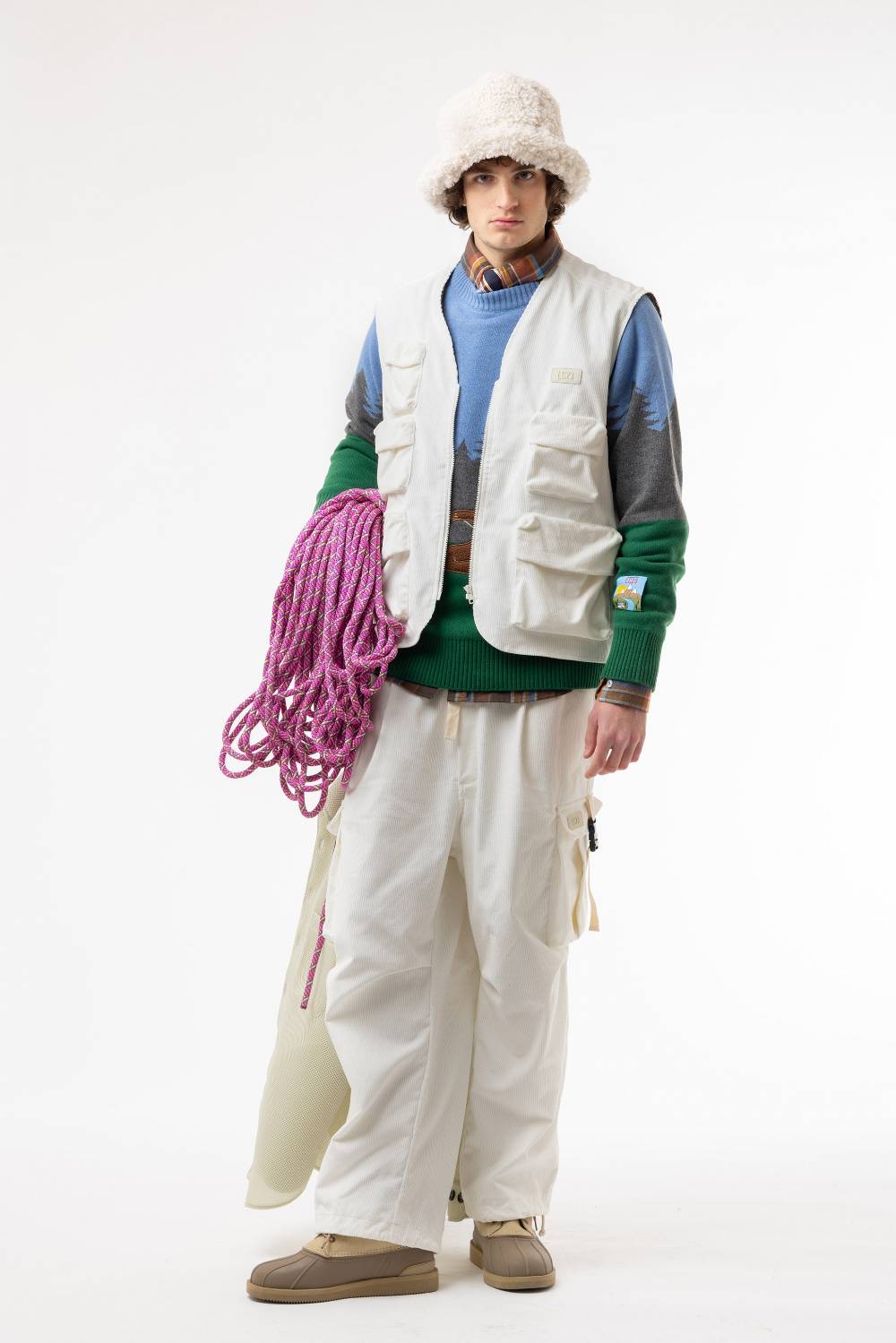 Lc23 Corduroy Cargo Pants White