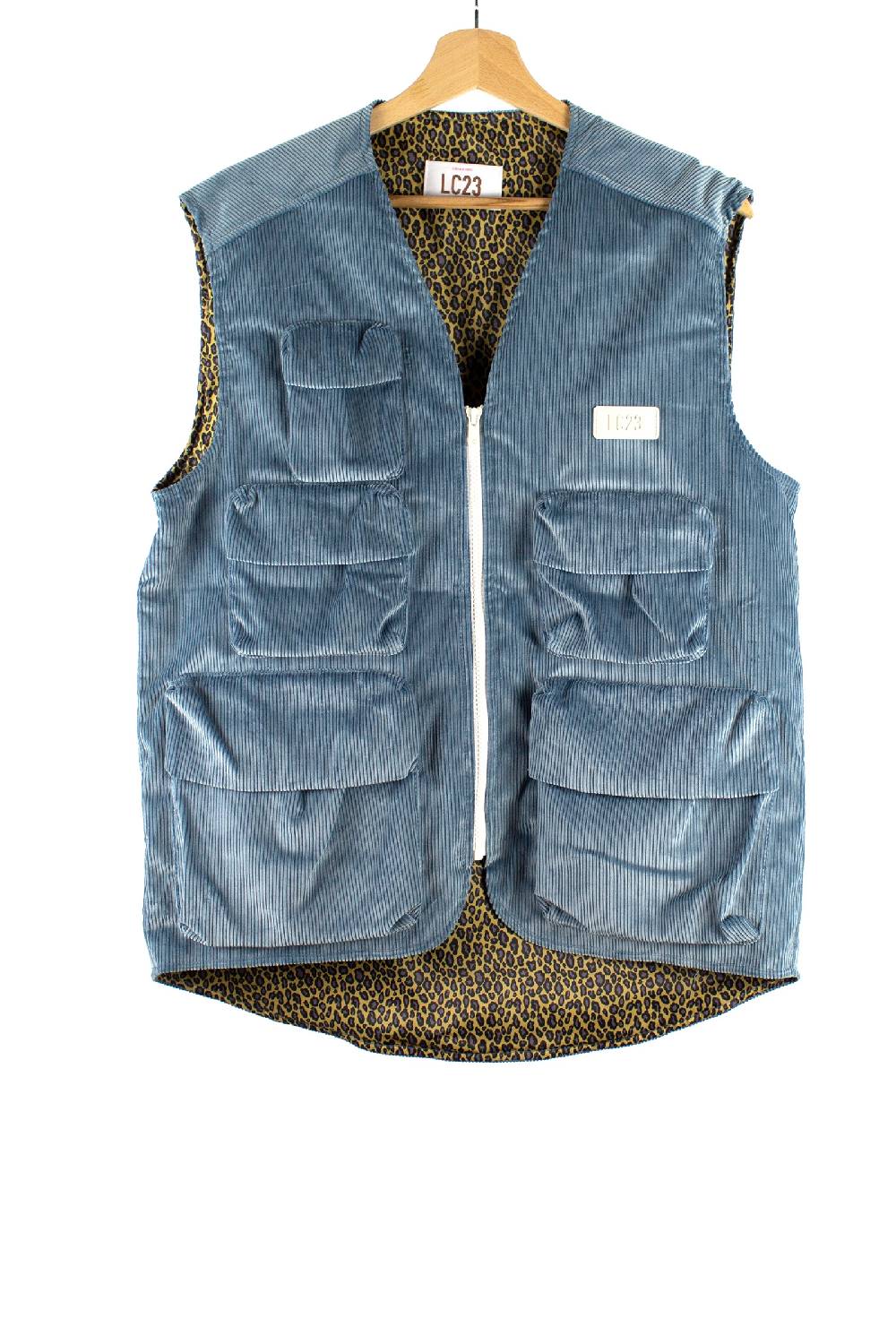 Lc23 Corduroy Multipocket Vest Blue