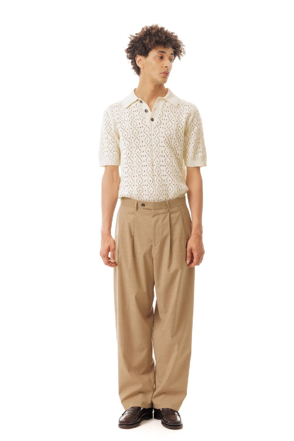 Lc23 Crochet Polo Sweater