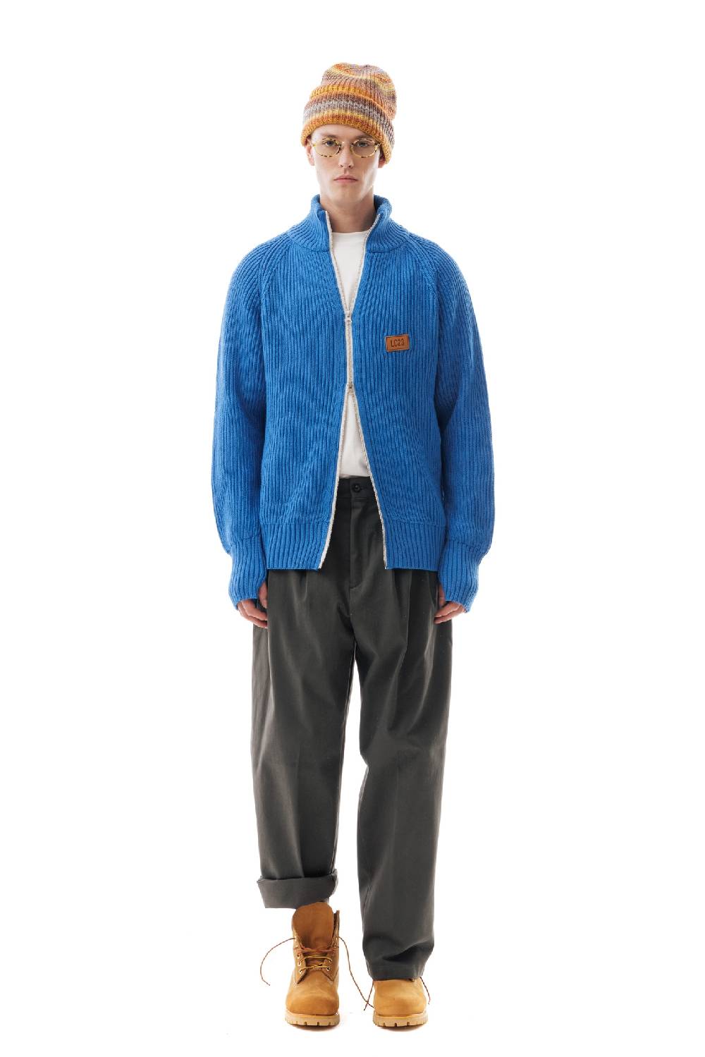 Lc23 English Knit Zip Sweater Blue