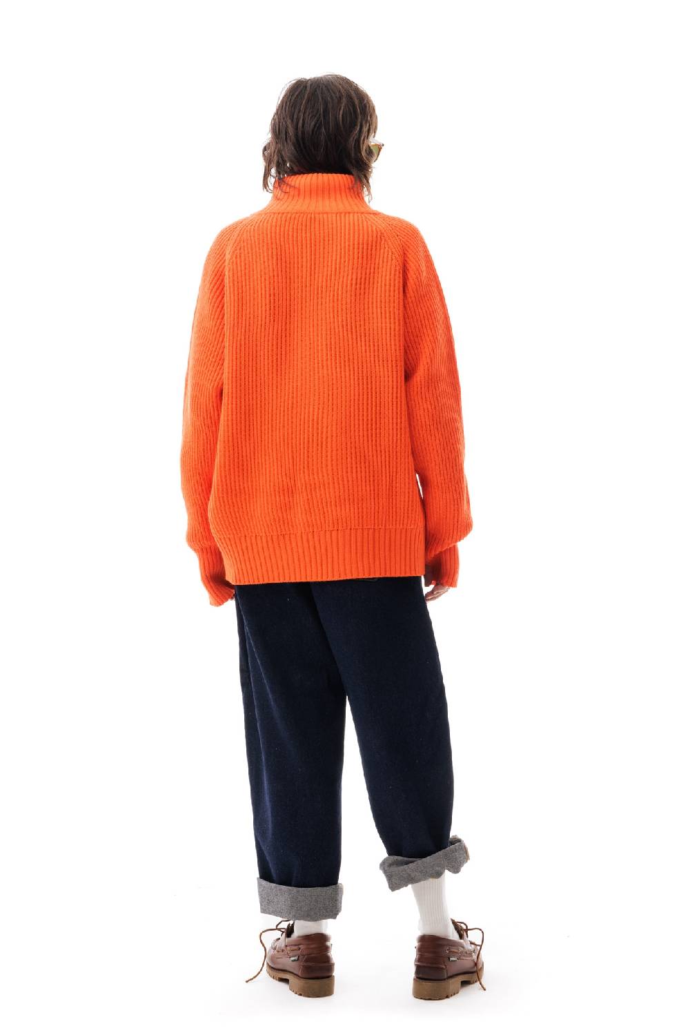 Lc23 English Knit Zip Sweater Orange