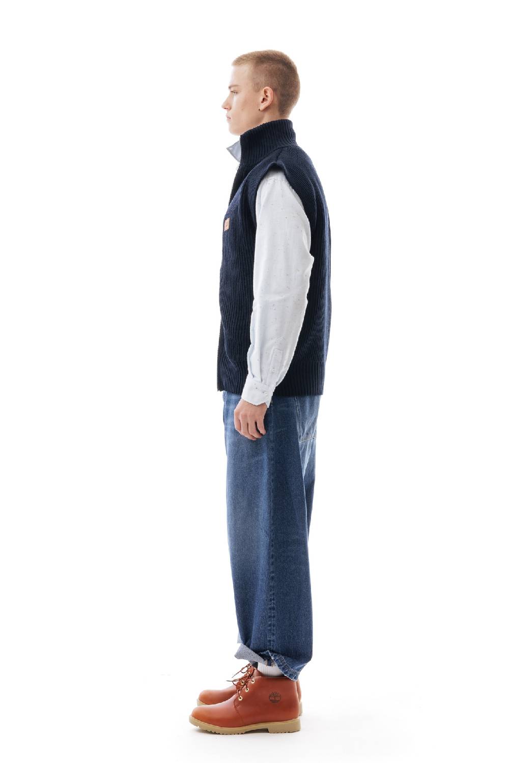 Lc23 English Knit Zip Vest Black