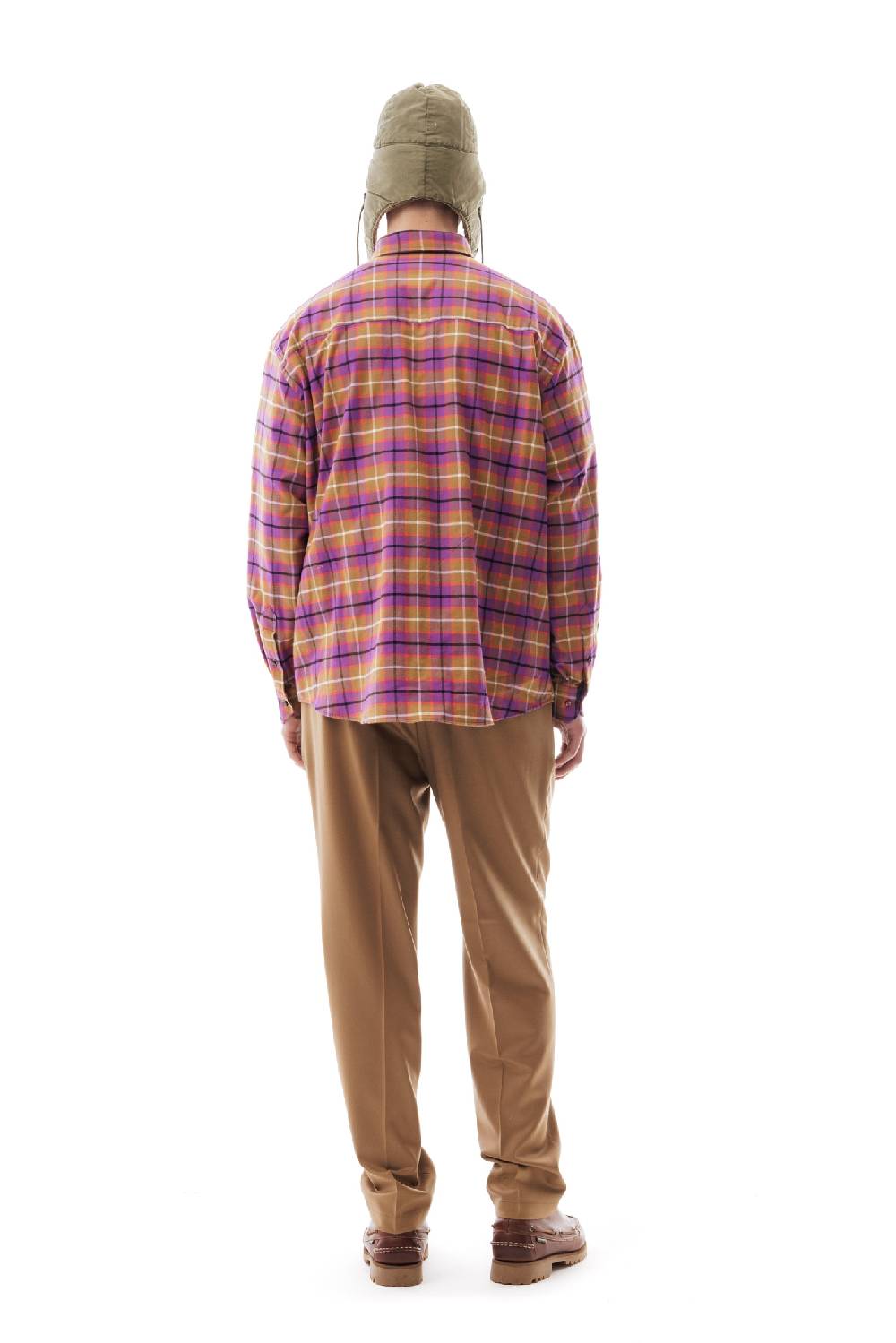 Lc23 Flannel Check Shirt Camel/Purple