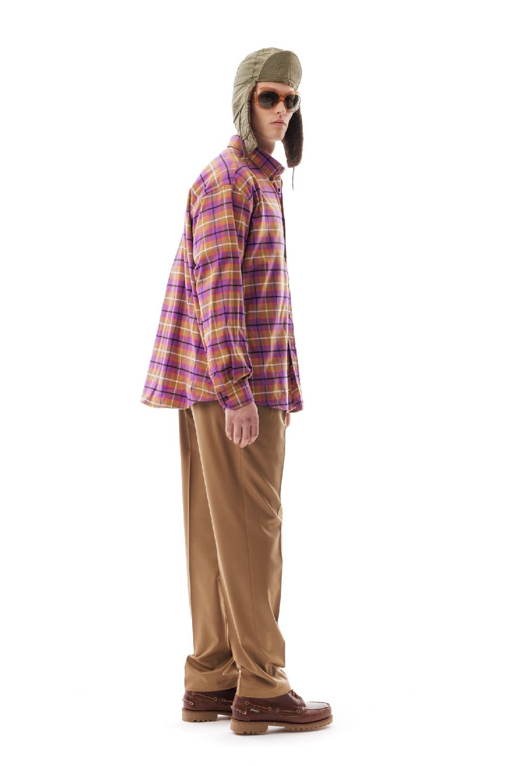 Lc23 Flannel Check Shirt Camel/Purple