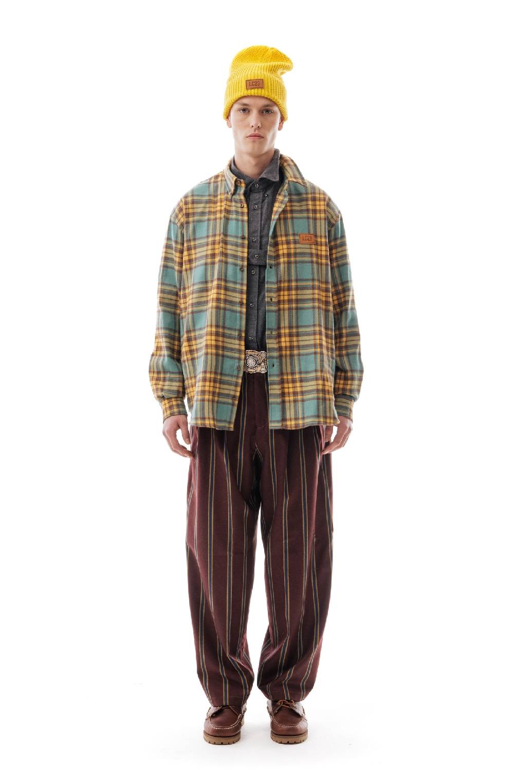 Lc23 Flannel Check Shirt Green/Yellow