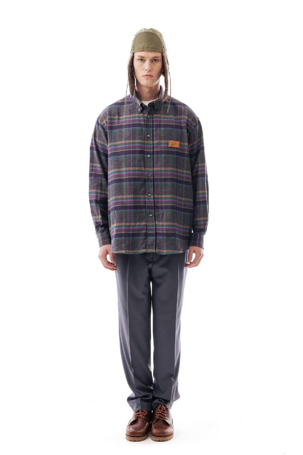 Lc23 Flannel Check Shirt Grey/Purple