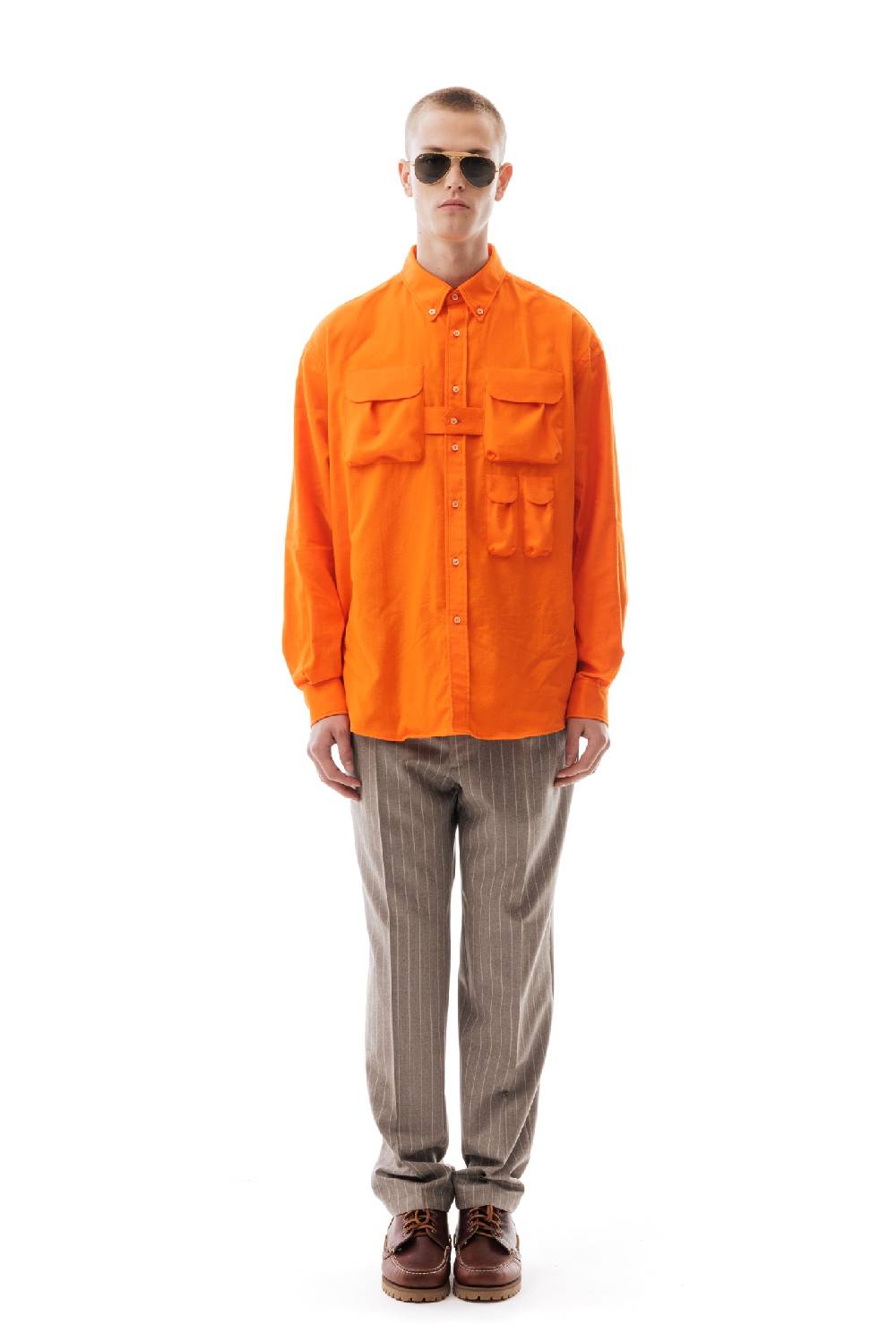 Lc23 Flannel Multipocket Shirt Orange