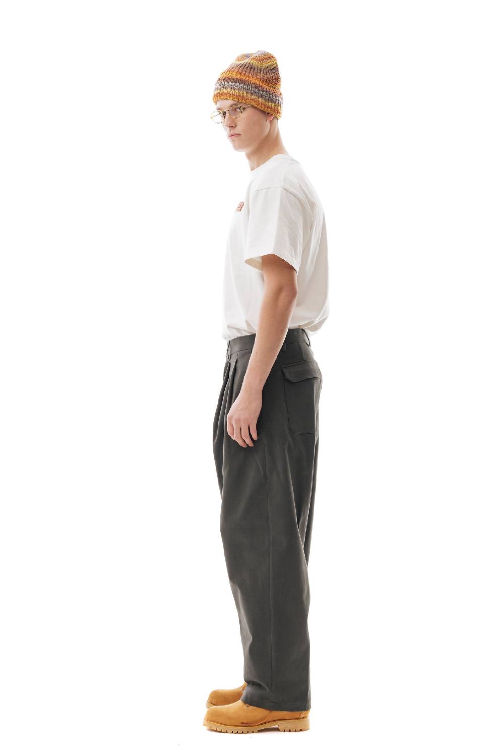 Lc23 Gabardina Double Pence Trousers Dark Grey