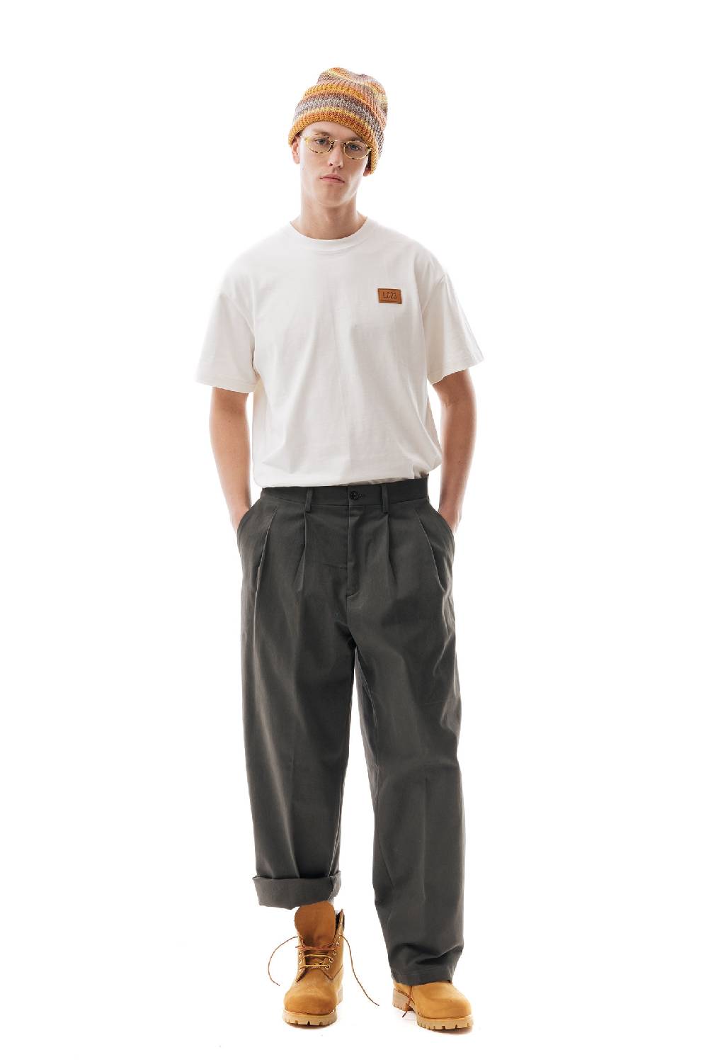 Lc23 Gabardina Double Pence Trousers Dark Grey