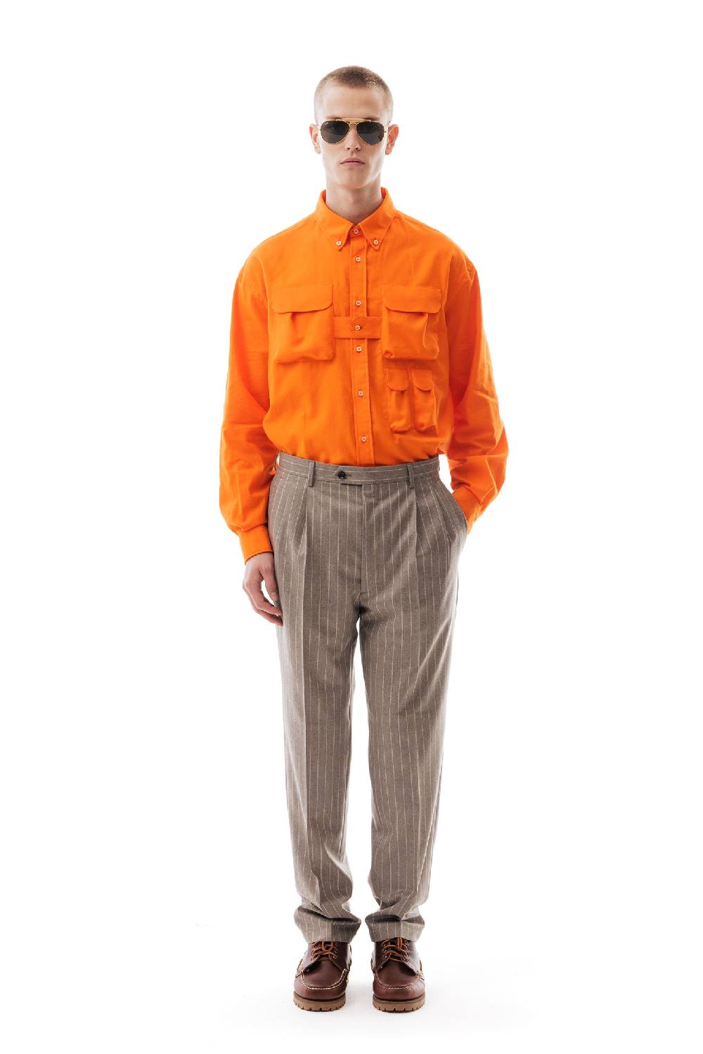 Lc23 Gessato Beige Trousers