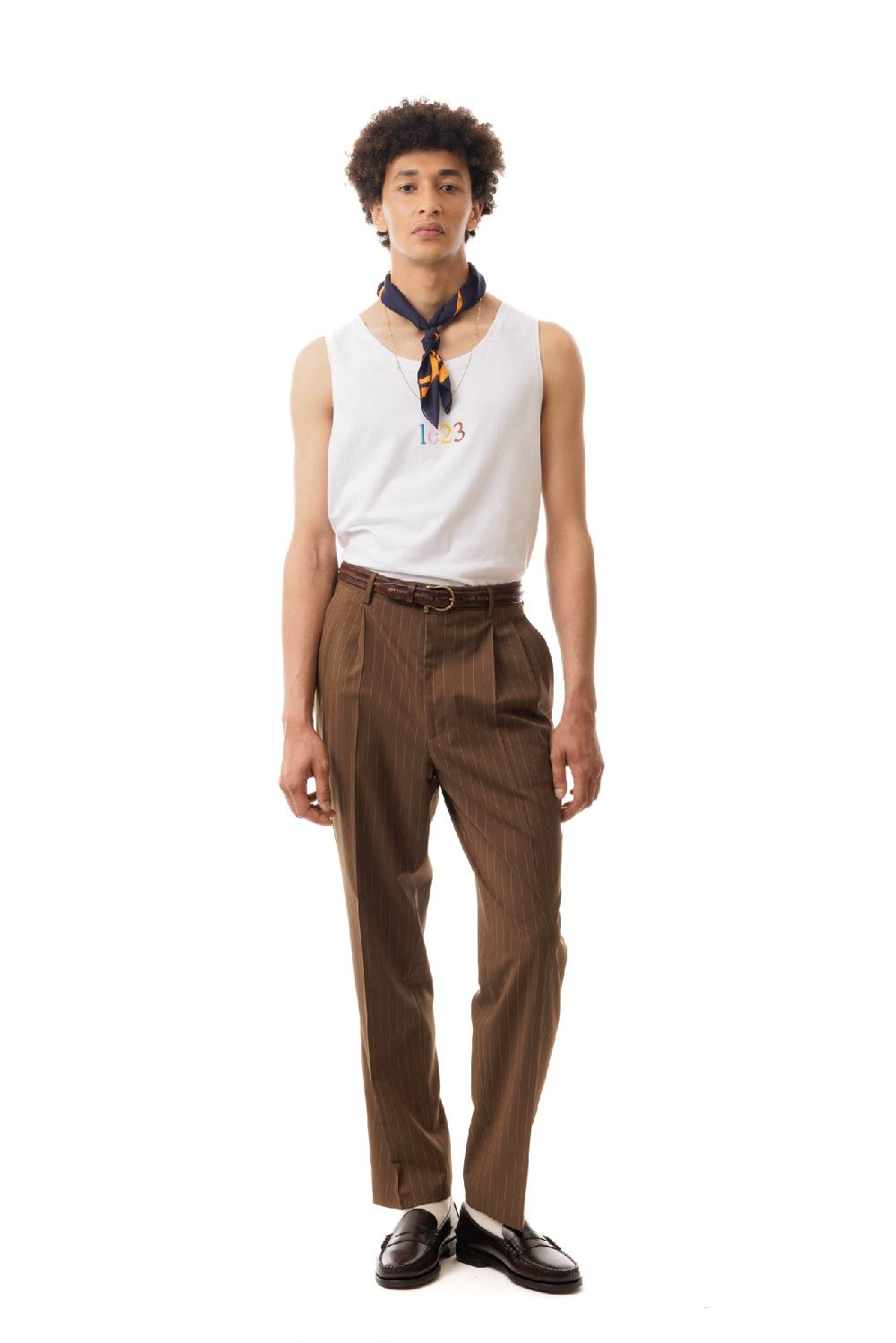 Lc23 Gessato Brown Trousers