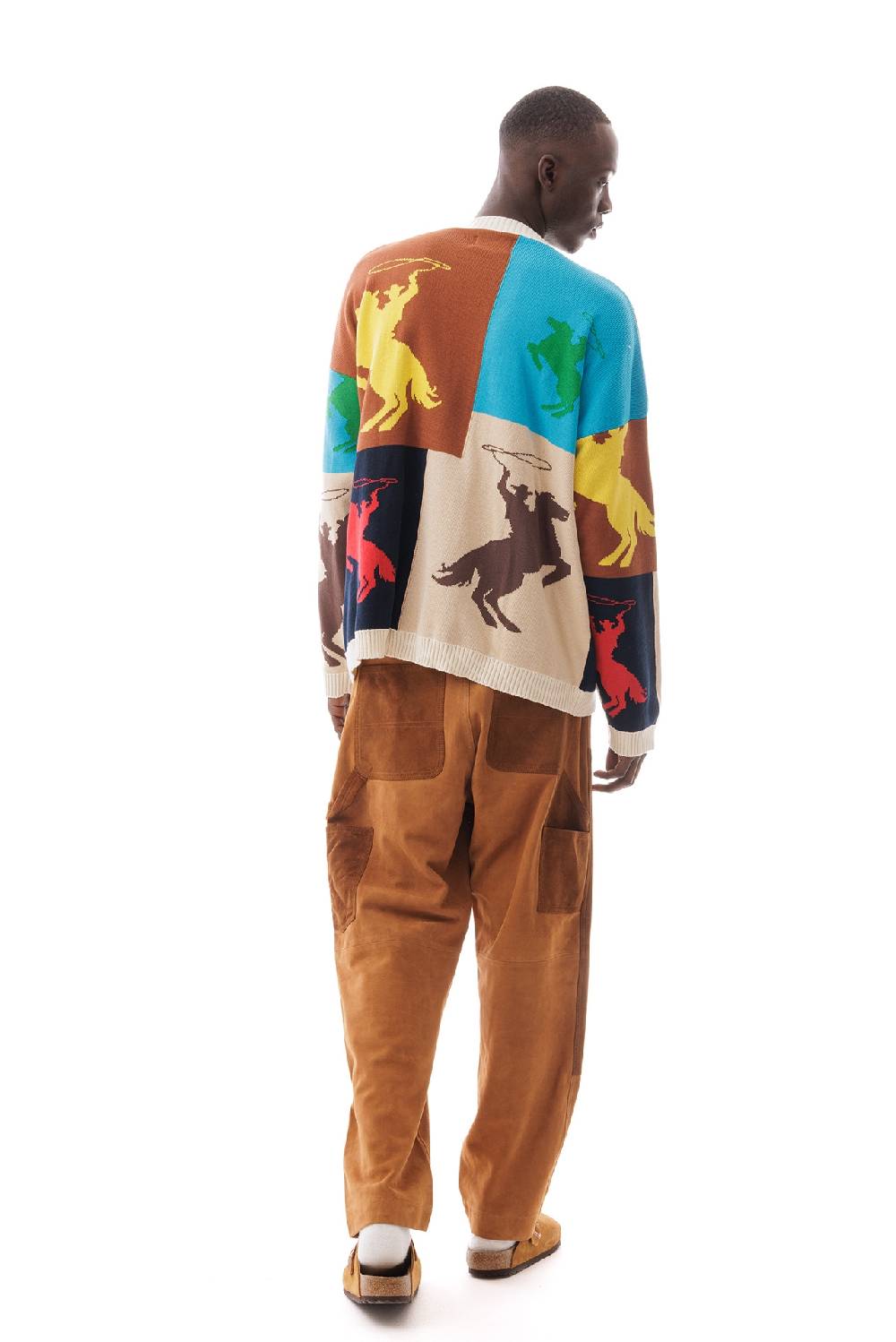 Lc23 Jaquard Patchwork Horses Sweater