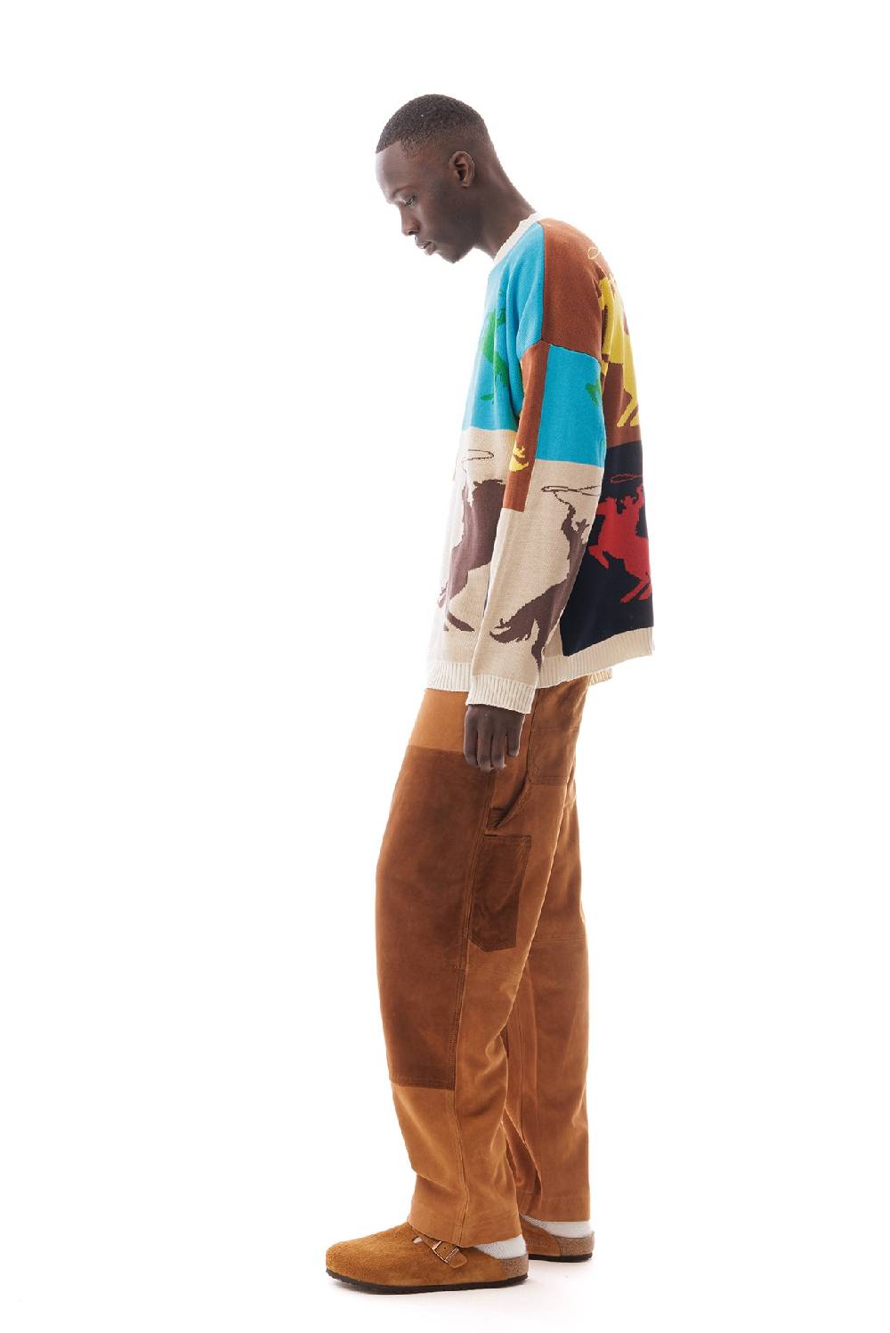 Lc23 Jaquard Patchwork Horses Sweater