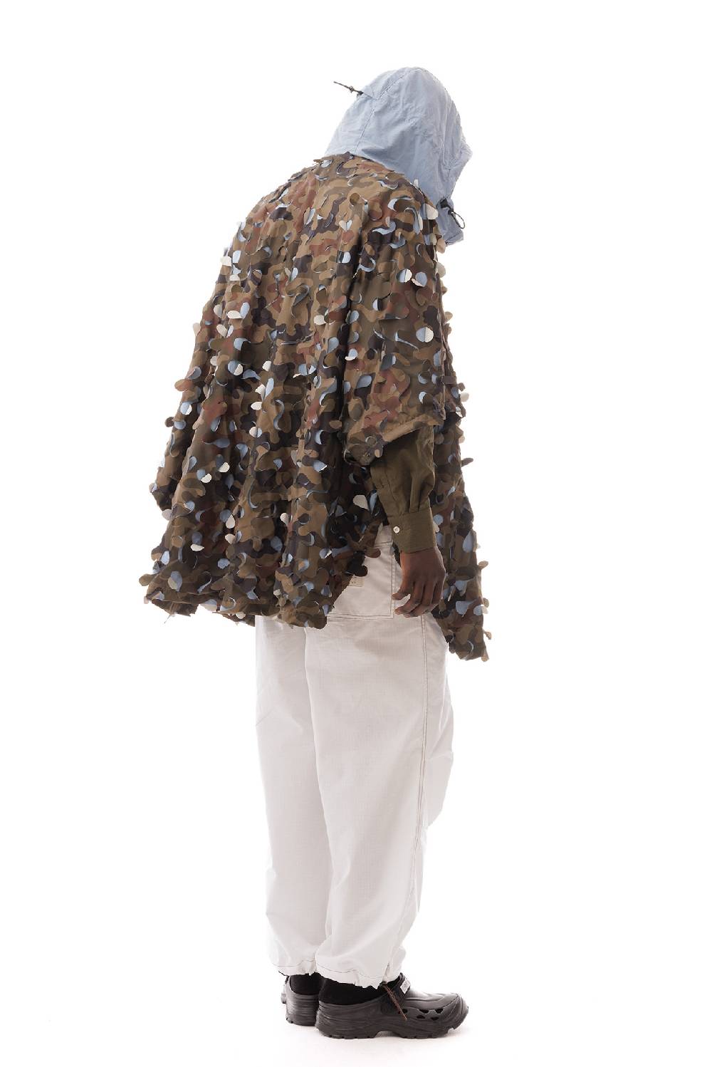 Lc23 Laserated Nylon Camo Cape Coat