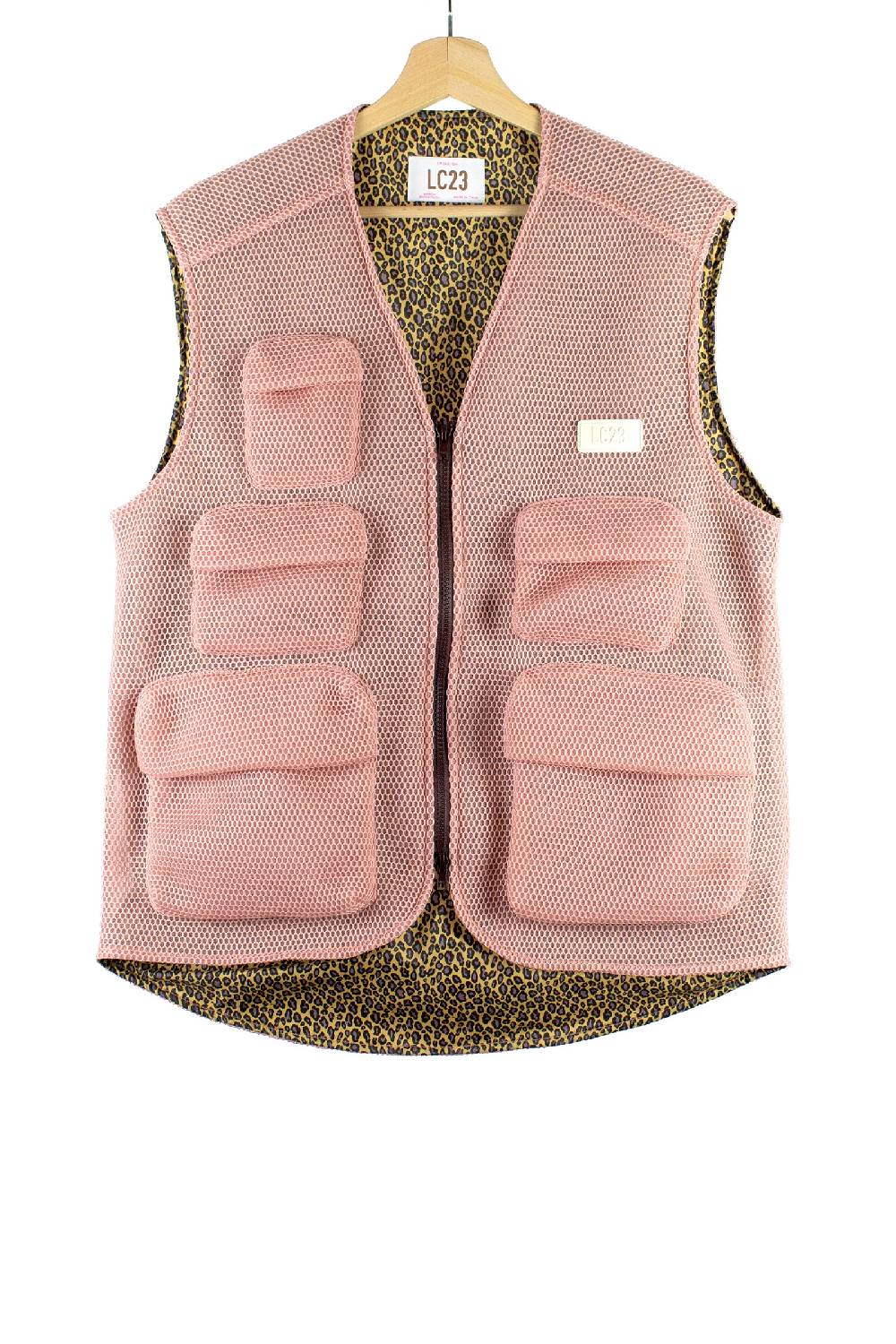 Lc23 Mesh Multipocket Vest Pink